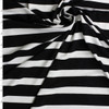 Black on White Horizontal Wide Stripes Designer Stretch Rayon Jersey Knit #32908 Fabric By The Yard
