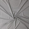 Grey and White Horizontal Mini Stripes Designer Stretch Rayon Jersey Knit #32909 Fabric By The Yard - Wide shot