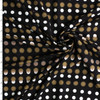 Cappuccino, White, and Black Layered Geo Dots Designer Stretch Rayon Jersey Knit #32910 Fabric By The Yard