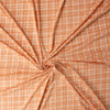 Pumpkin and White Washed Grunge Plaid Designer Stretch Cotton Jersey Knit #32920 Fabric By The Yard - Wide shot
