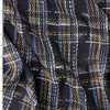 Black, White, Rust, and Blue Plaid Wool Blend Tweed #32926 Fabric By The Yard