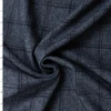 Black and Dark Slate Windowpane Plaid on Charcoal Wool Coating #32930 Fabric By The Yard