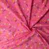 Whimsical Dots and Flowers on Pink Baby Wale Corduroy #32955 Fabric By The Yard - Wide shot