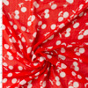 White Cherries on Red Crinkle Chiffon #32957 Fabric By The Yard