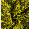 Lime and Black Scrolling Floral Designer Brocade #32971 Fabric By The Yard