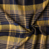 Tan, Mustard, and Slate Oversized Houndstooth Plaid Wool Coating #33044 Fabric By The Yard - Wide shot