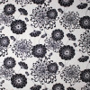 Black on White Floral Stretch Cotton Twill