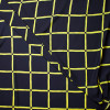 Yellow Windowpane Check on Navy Polyester Peachskin Print
