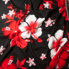 Red, White, and Black Large Floral Island Print Challis