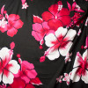 Pink, White, and Black Large Floral Island Print Challis