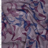 Plum and Navy on Grey Abstract Print Nylon/Lycra Fabric By The Yard