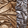 Matte Gold and Metallic Silver Reversible Two Tone Sequin Fabric