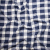 Offwhite and Navy Blue Plaid Flannel Fabric By The Yard - Wide shot