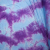 Bright Purple and Sky Blue Tie Dye Lightweight Stretch Rayon Jersey Knit Fabric By The Yard - Wide shot