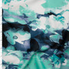 Mint, Black, and White Brushstroke Grunge Floral Techno Knit Fabric By The Yard