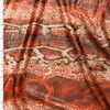 Rust and Tan Snakeskin Print With Scale Gloss Overlay Fabric By The Yard