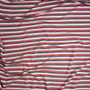 Red, Black, and White Stripe Cotton French Terry Fabric By The Yard - Wide shot