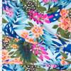 Green, Orange, Blue, Hot Pink, and Teal Tropical Flora on Aqua Nylon/Spandex Print Fabric By The Yard