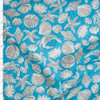 Tan and Ivory Seashells on Turquoise Fine Cotton Jacquard from ‘Tori Richards’ Fabric By The Yard