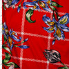 Sketchbook Daffodil Floral on Red and White Plaid Double Brushed Poly Spandex Fabric By The Yard