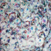 Teal, Purple, and White Floral Abstract Chiffon Fabric By The Yard - Wide shot
