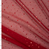 Red Holographic Sequin on Burgundy Power Mesh Fabric By The Yard