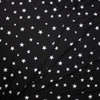 White on Black Stars Double Brushed Poly Spandex Knit Fabric By The Yard - Wide shot