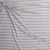 White on Grey Double Stripe Soft Brushed Sweater Knit Fabric By The Yard - Wide shot