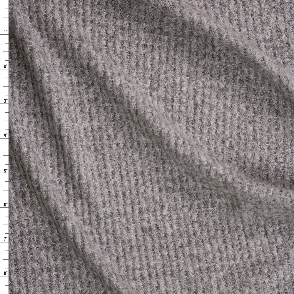 Cali Fabrics Rust and Grey Double Border Floral on Black Hacci Sweater