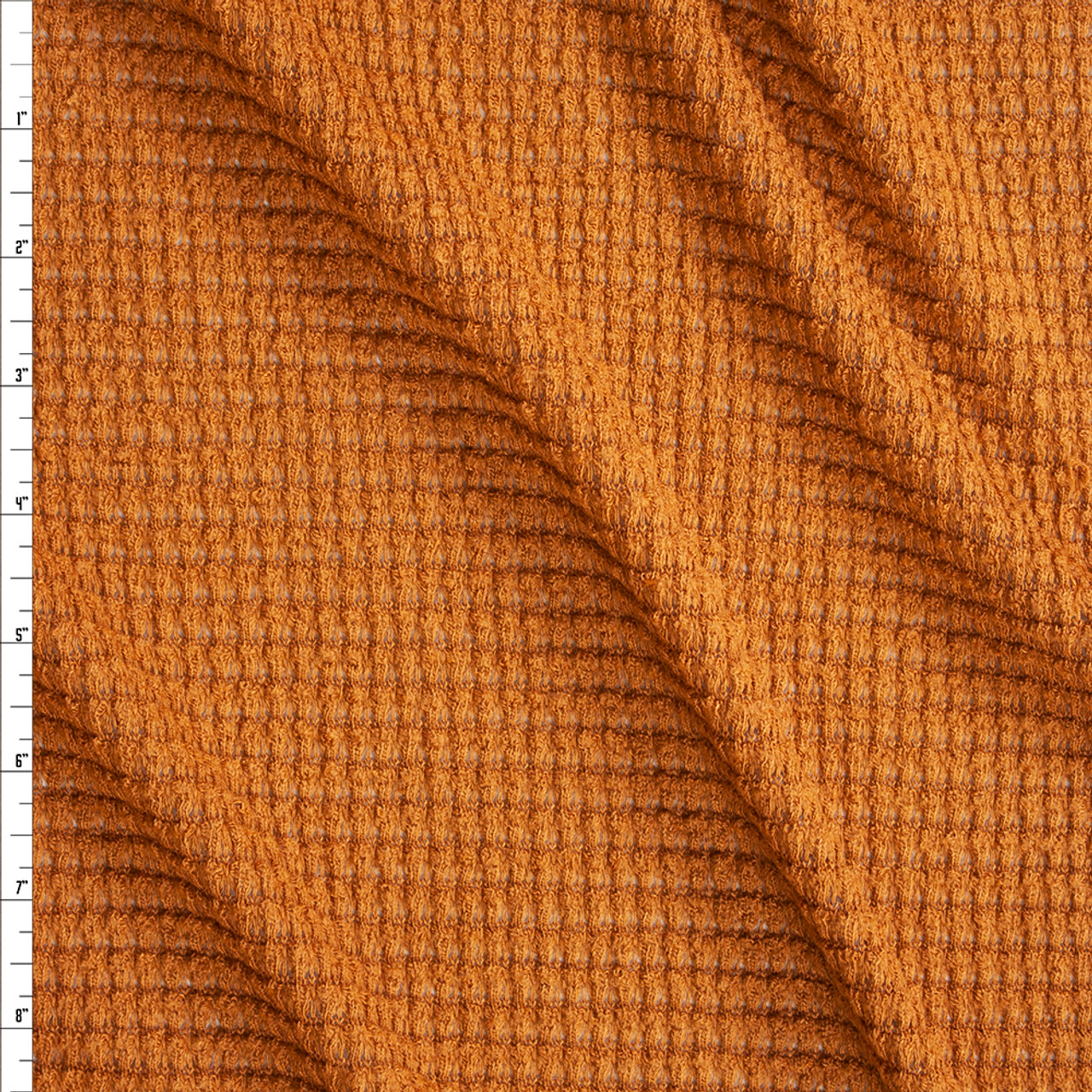 Cali Fabrics Light Rose Chunky Waffle Knit Fabric by the Yard