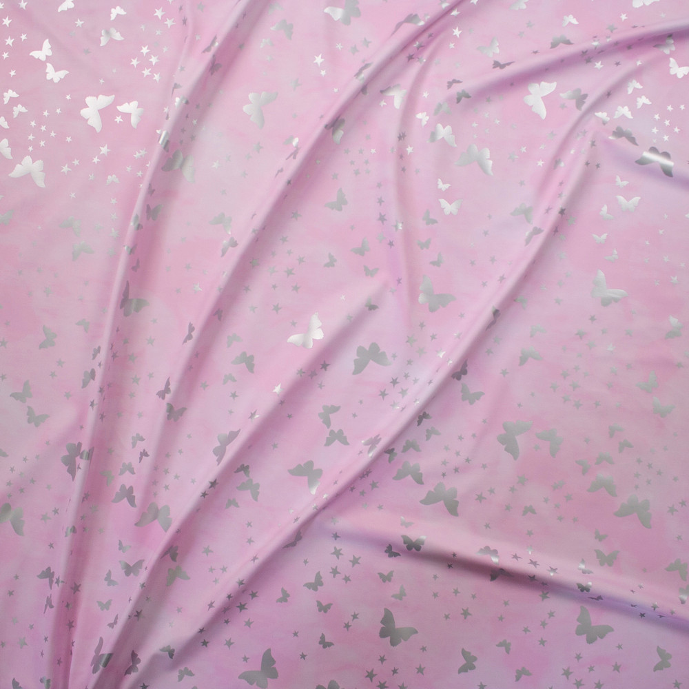 Cali Fabrics Hot Pink and Black Tie Dye Nylon/Spandex Fabric by the Yard