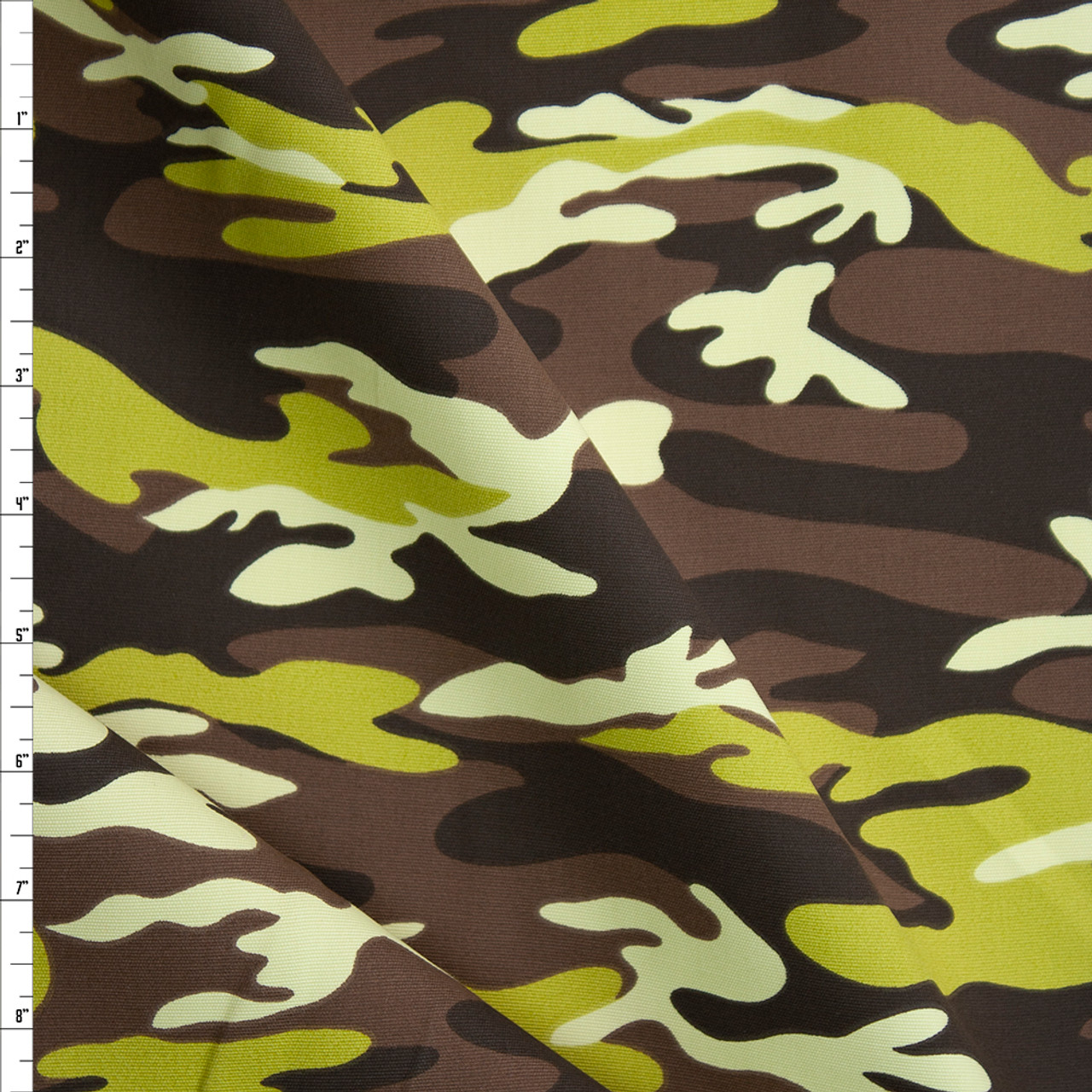 Cali Fabrics Blue and Tan Camouflage Cotton Ripstop Fabric by the Yard