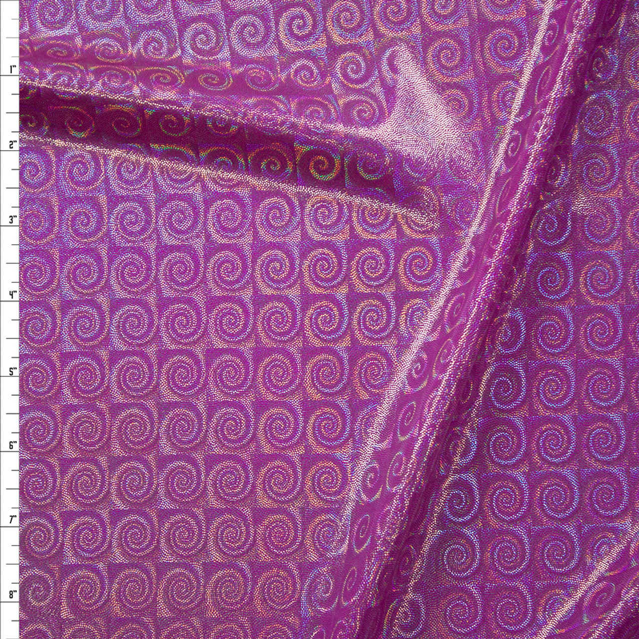 Cali Fabrics Iridescent Silver on White Nylon Spandex Mystique Fabric