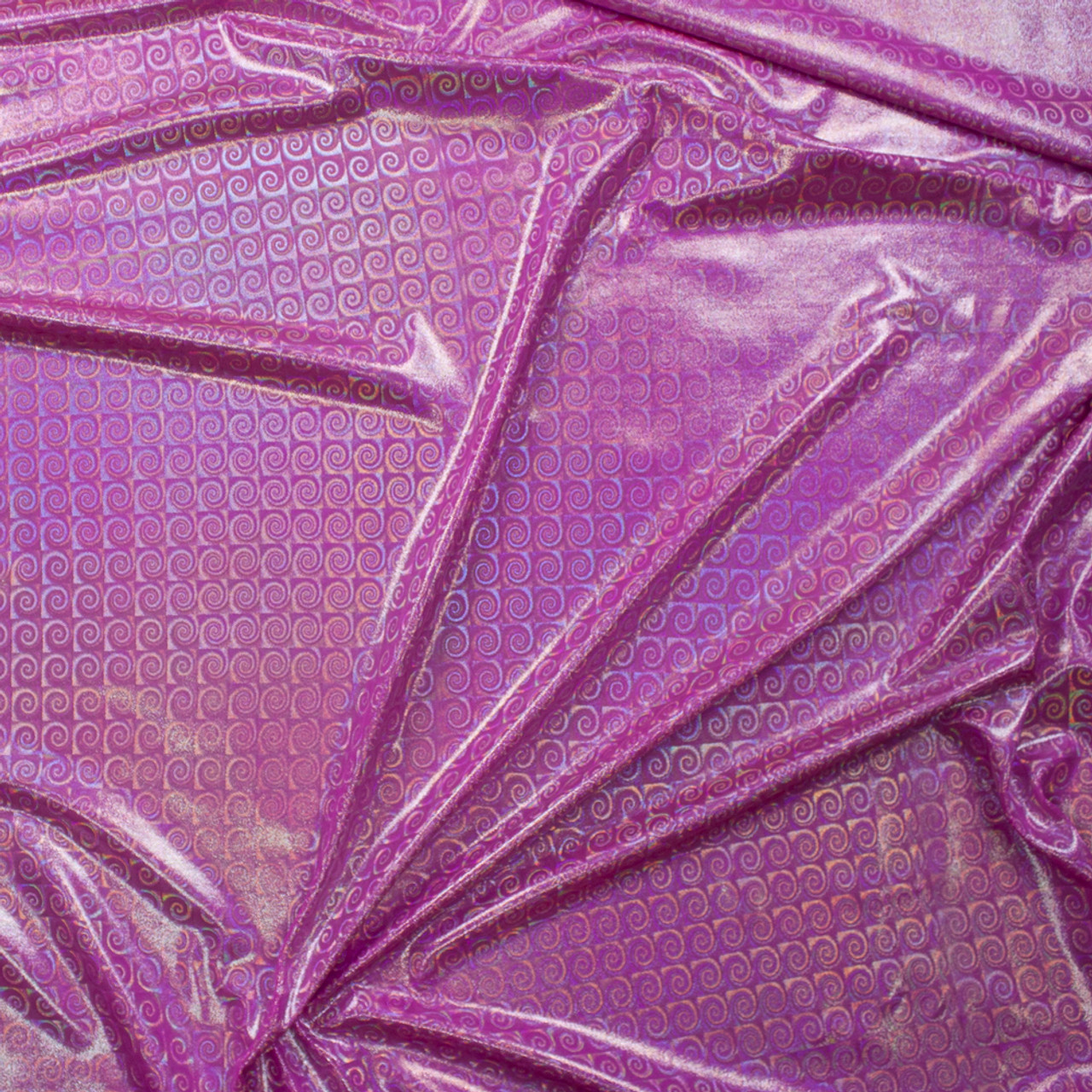 Cali Fabrics | Triangle Pattern Iridescent Silver Metallic Lycra