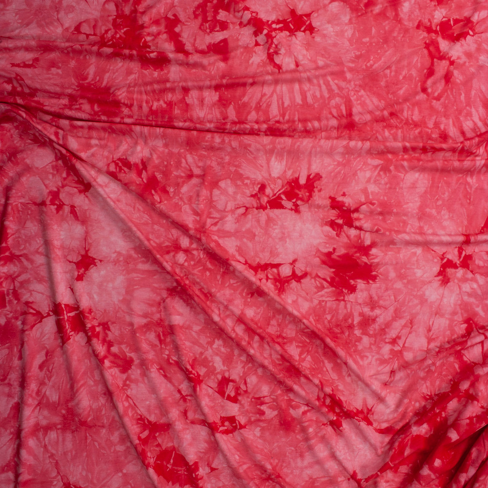 Cali Fabrics Pink, Navy, and White Tie Dye Cotton Jersey Fabric by the Yard
