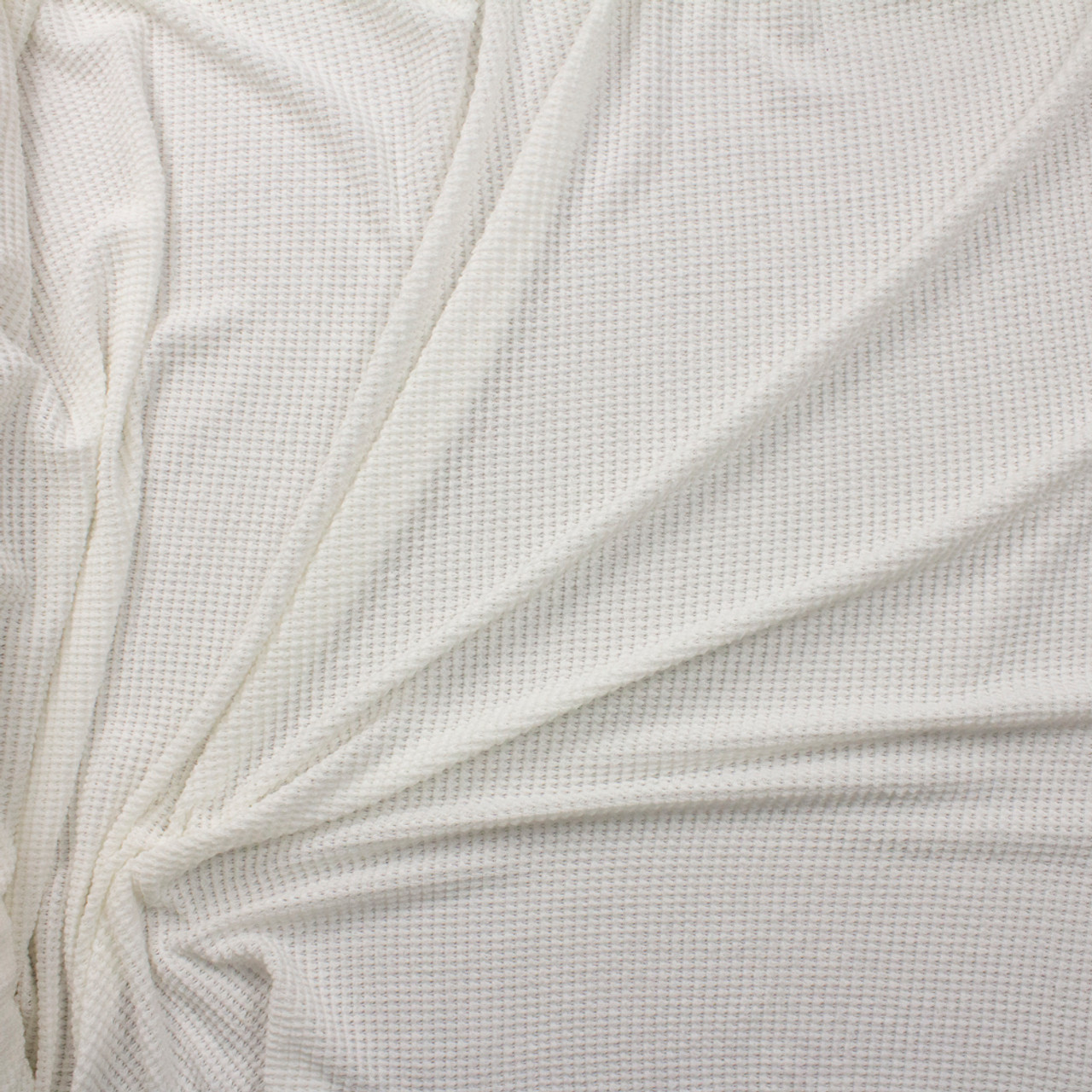 Cali Fabrics White Loose Weave Stretch Sweater Knit Fabric by the Yard