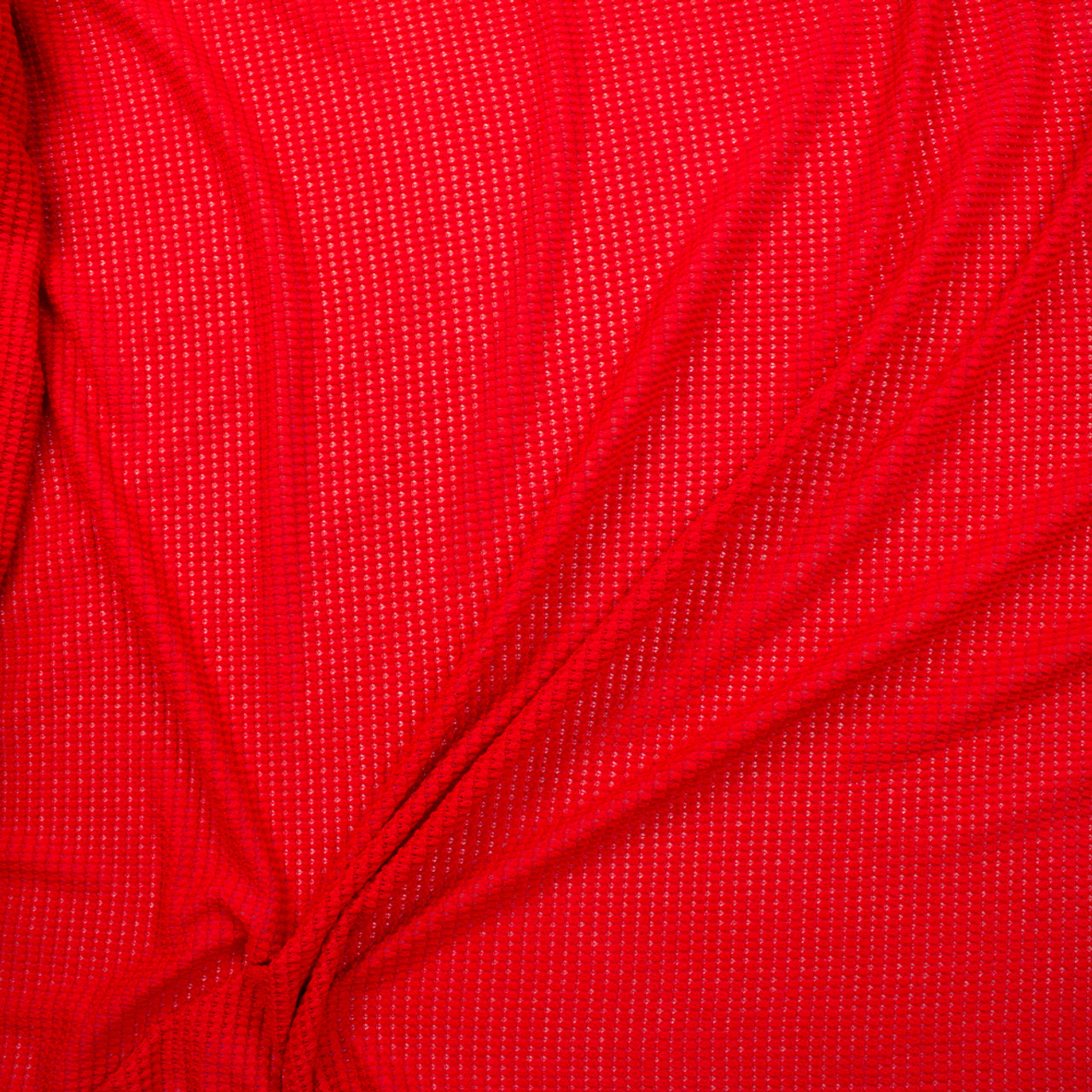 Cali Fabrics Bright Red Chunky Waffle Knit Fabric by the Yard