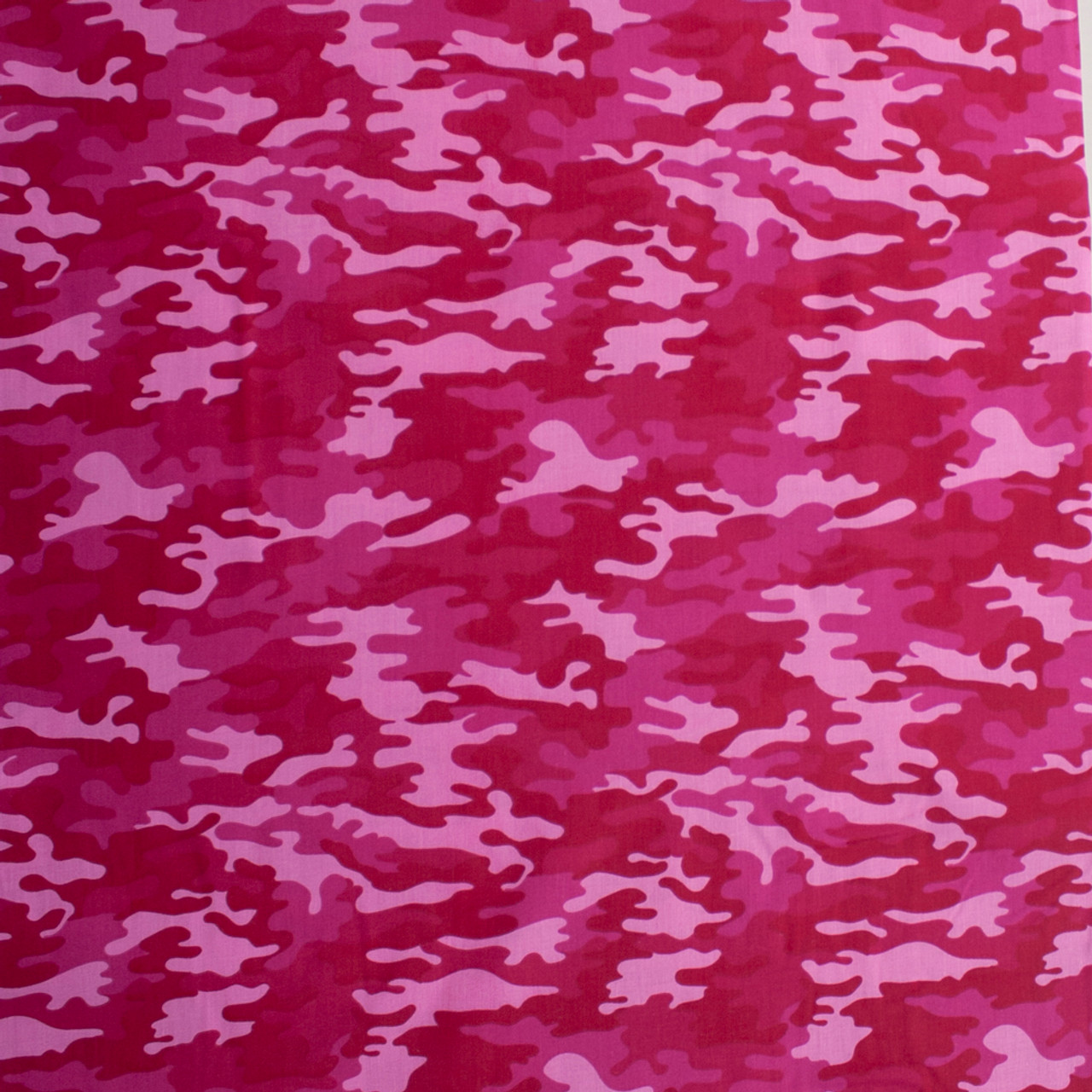 Hot Pink Camouflage Quilter's Cotton Print