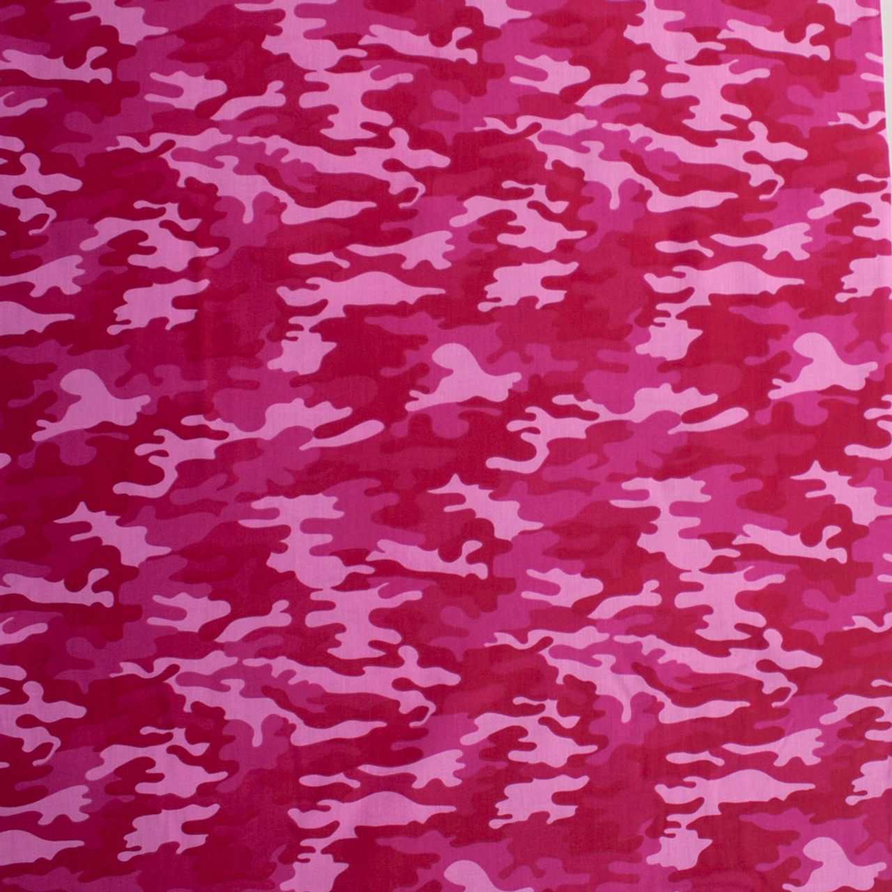 Cali Fabrics Hot Pink Camouflage Quilter's Cotton Print Fabric by the Yard