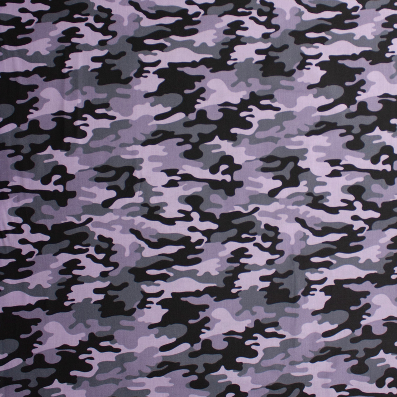 Cali Fabrics Lavender, Black, and Grey Camouflage Quilter's Cotton