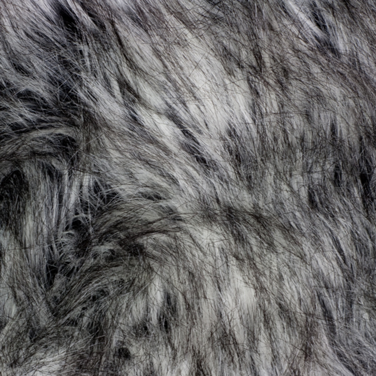 Cali Fabrics | Grey/Black Siberian Husky Luxury Faux Fur