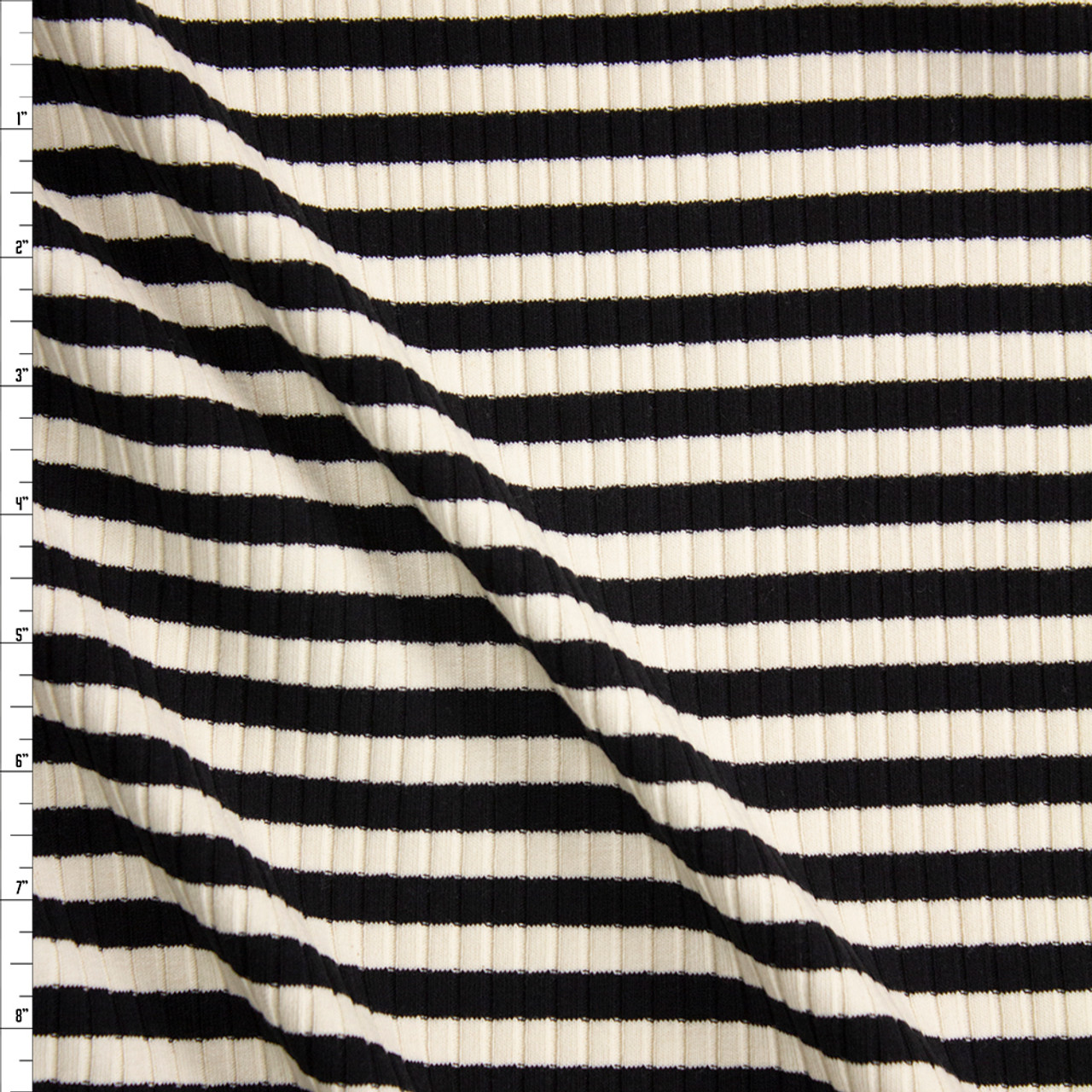 46 Modal Striped Polka Dot White Red Black Rib Knit & Double Knit Fabric  By the Yard