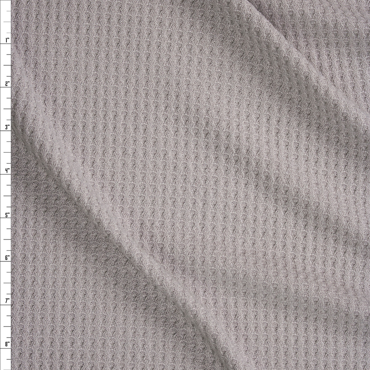 Cali Fabrics Silver Grey Soft Waffle Knit Fabric by the Yard