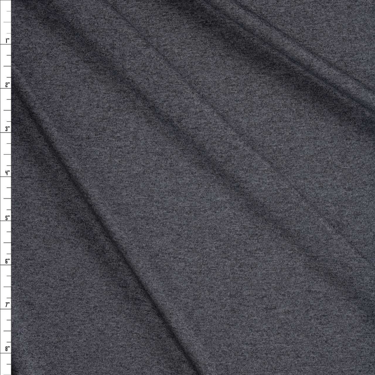 Cali Fabrics Charcoal Heather Moisture Wicking Designer Athletic Knit Fabric  by the Yard