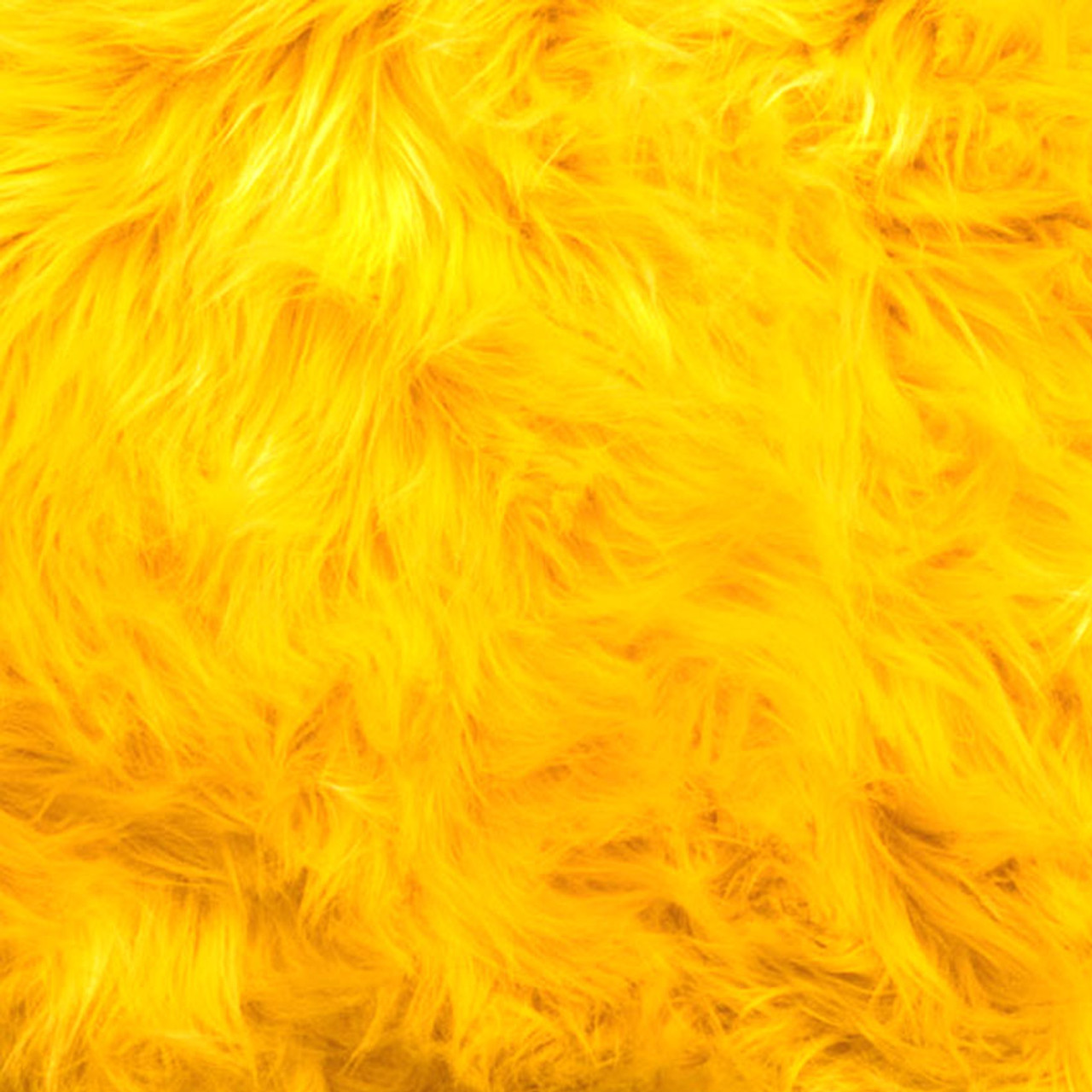 Bright yellow shaggy faux fur fabric by the yard upholstery custome 60 Wide
