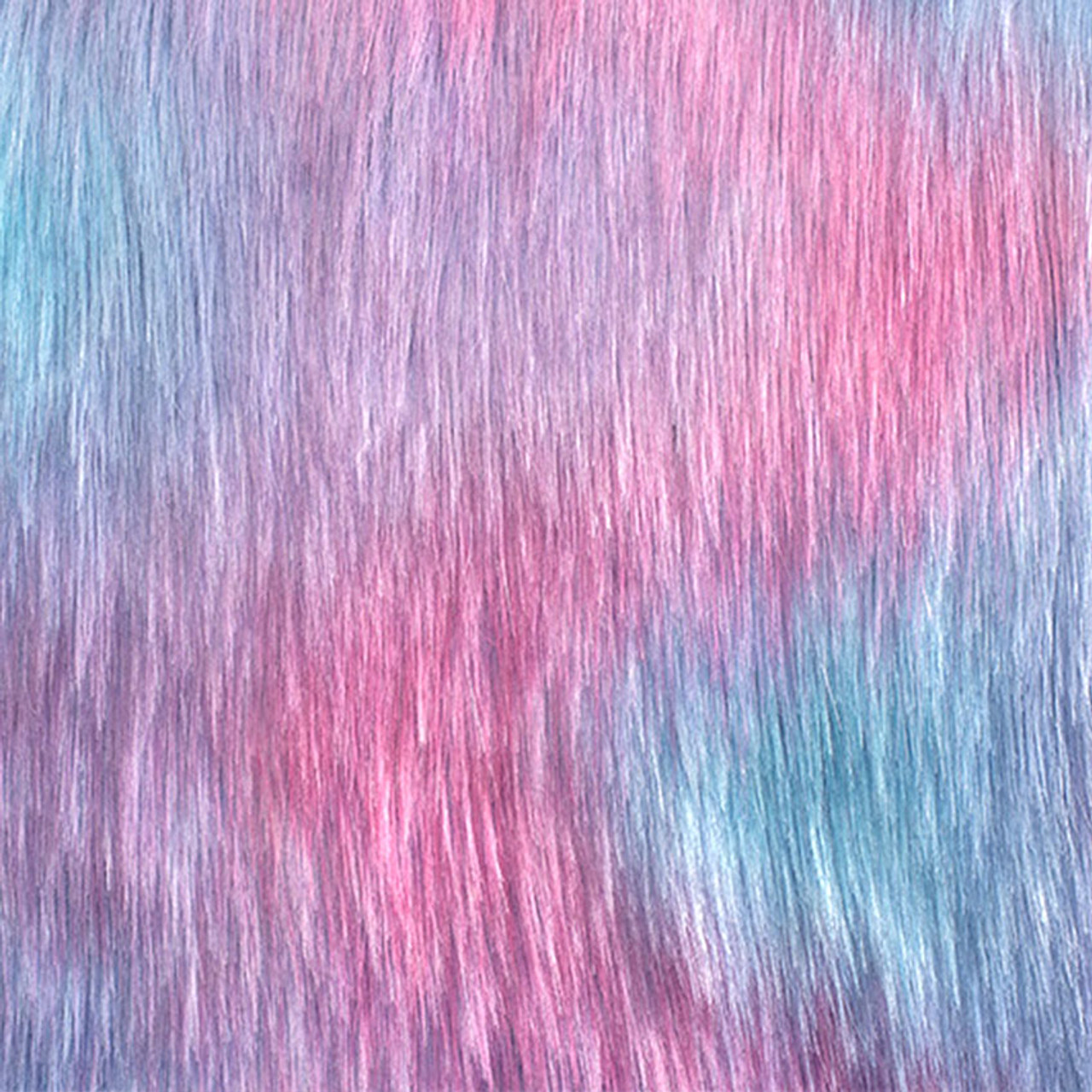 Rainbow Multi Color Dye Fuzzy Faux Fur Fabric