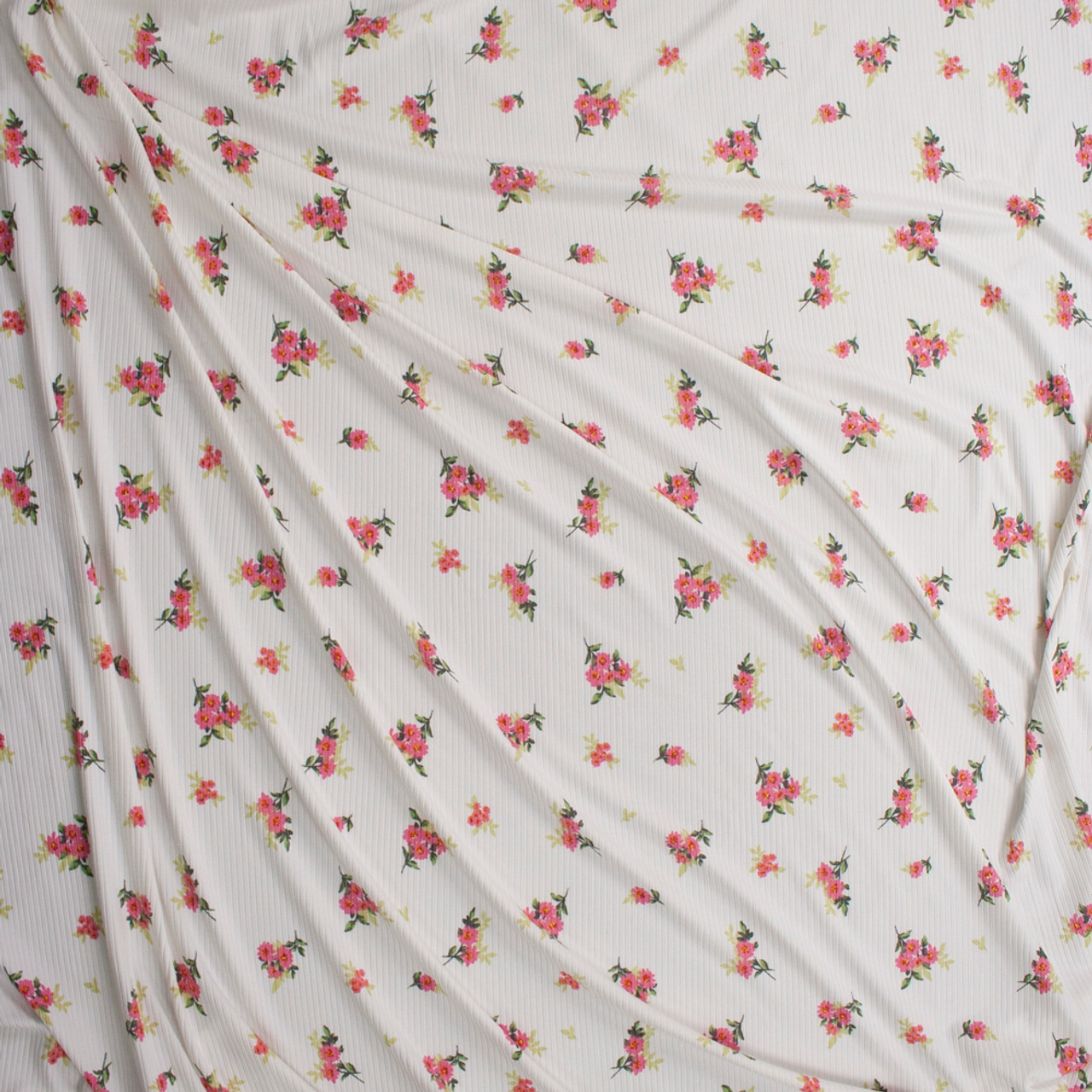 Strawberries on White Interlock Knit Fabric by POP!