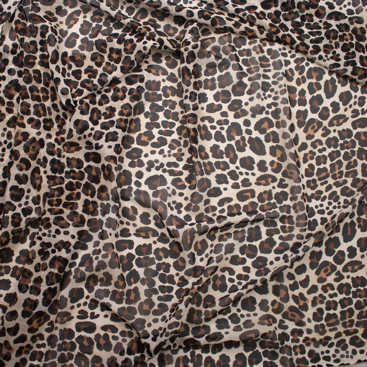 Cali Fabrics Leopard Print Designer Chiffon Fabric by Yard