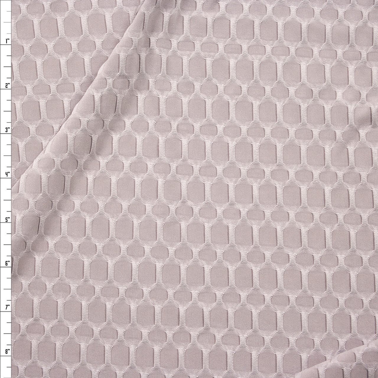 Cali Fabrics White Stretch Honeycomb Lycra Fabric by the Yard