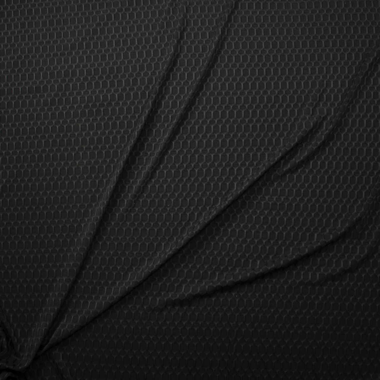 Cali Fabrics Black Honeycomb Textured Midweight Athletic Spandex